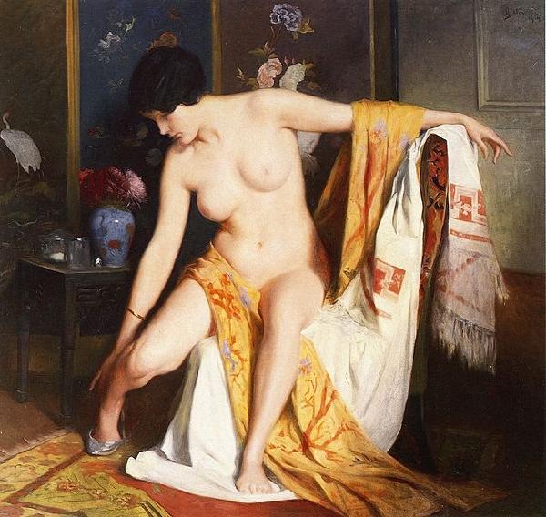 Julius L.Stewart Nude in an Interior Germany oil painting art